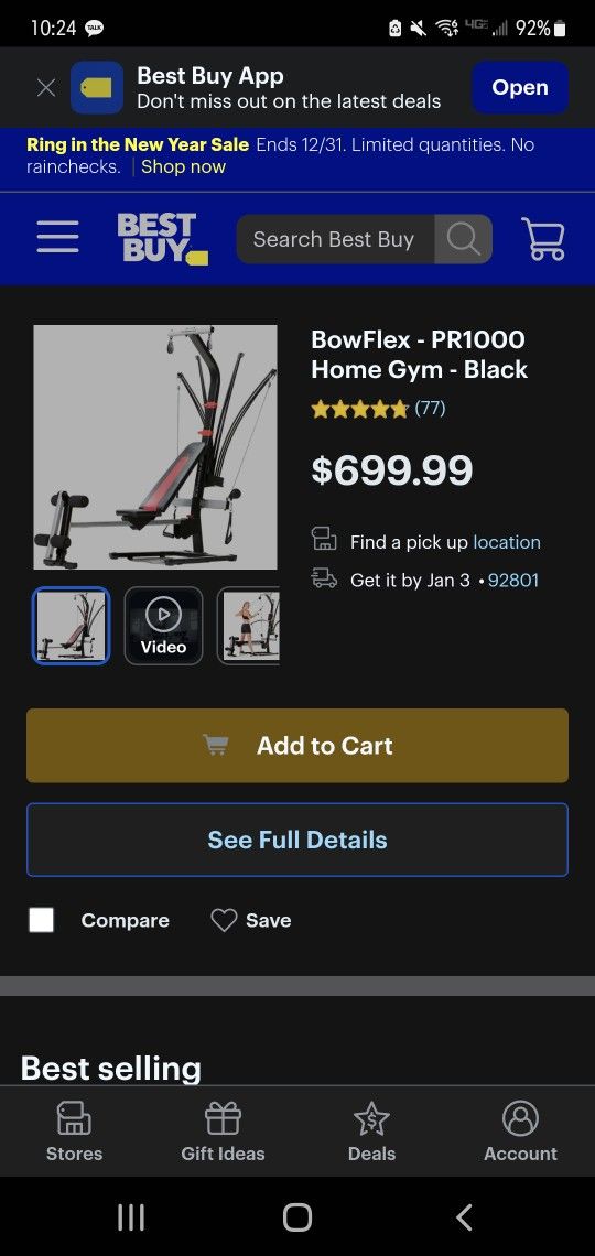 BowFlex - PR1000 Home Gym - Black