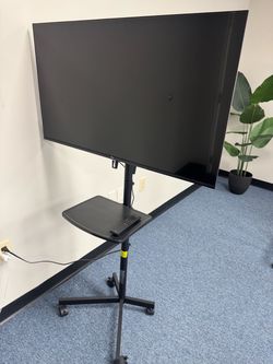 TCL Flat Screen TV on Rolling Floor Stand