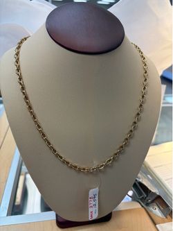 Gold Tone Cable Link Chain Necklace