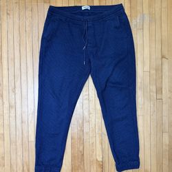 Taylor Stitch The Après Pant in Navy Indigo Sashiko 100% Organic Cotton Sz. XL