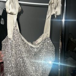 Sequin Tie Strap Tank