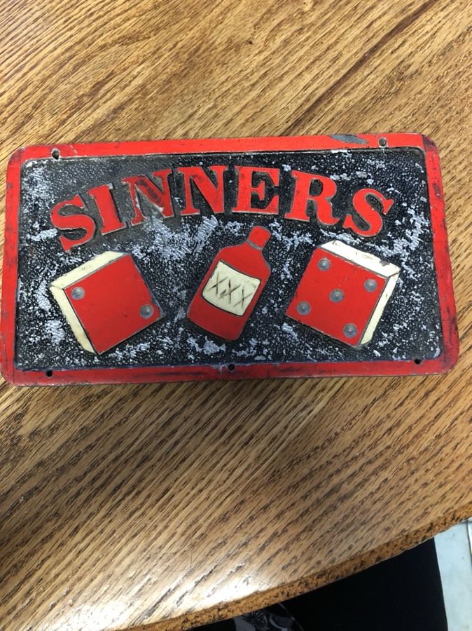Sinners Car Club Plaque 1956