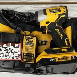 Dewalt 20V Max Brushless 1/4” Impact Driver W/ Battery & Charger New 