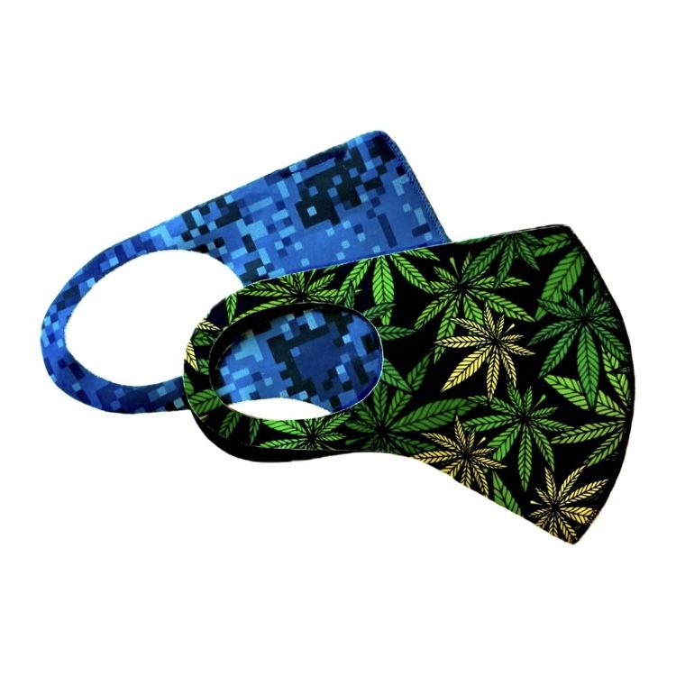 Two brand new fabric facemasks