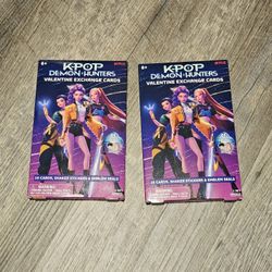 2 boxes KPop Demon Hunters 16ct Valentine's Day Classroom Exchange Cards Sticker