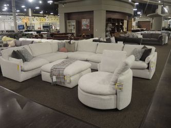 Kuka Bainbridge 6 Piece Sectional - Ivory | L-Shaped Couch | Corner Couch