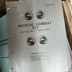Mortal Kombat Kit Using The T Unit CPU Orignal Arcade Manual 