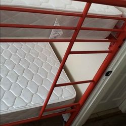 Bunk Bed , Red Color , Twin Sized. 