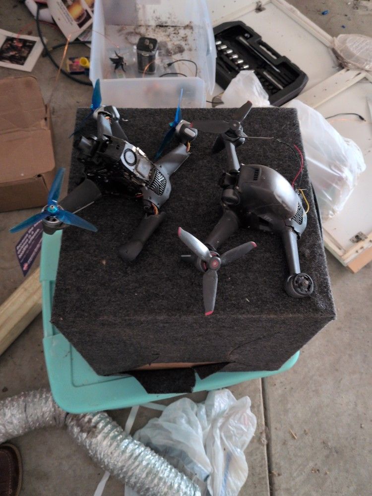 Lot of Two (2) DJI FPV Drones - For Parts/Repair ONLY - Crashed/Non-Functional