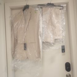 Blck Tux Tan Suit Coat Size 34 Regular Pants Size 30 Inseam 30