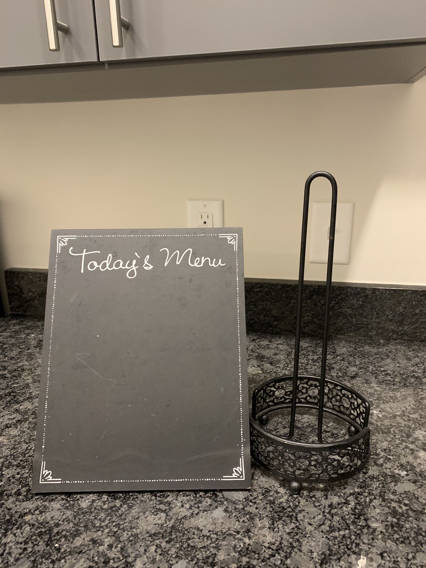 Paper towel holder and kitchen sign