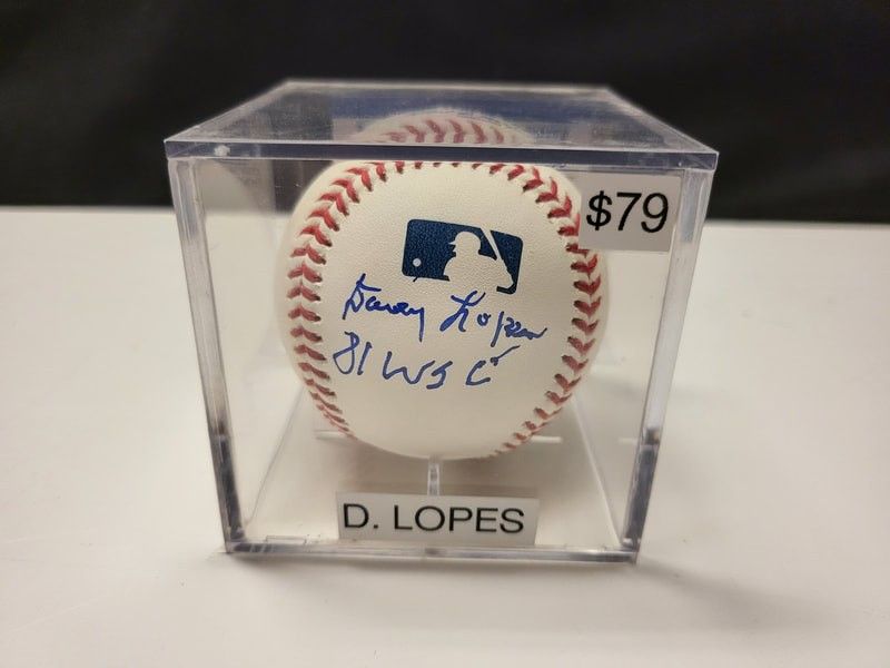 Dodgers Davey Looes Signed, World Series Inscribed, PSACertified