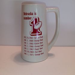 1971 Nebraska Is Number 1 Tall Ceramic Mug With Handle 