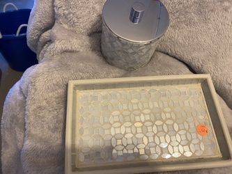Vanity tray and container set.