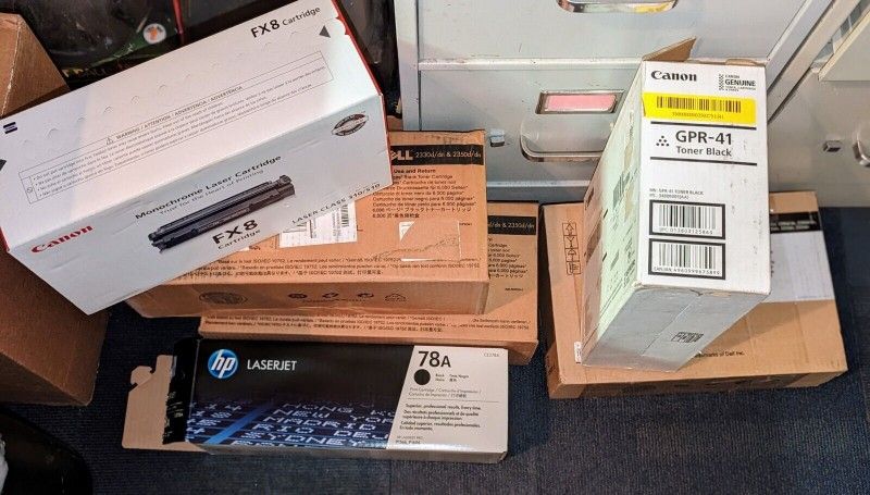 Genuine BRAND NEW, and Various Black Toner Cartridge 1 Box Closed, Others Opened But Never Used