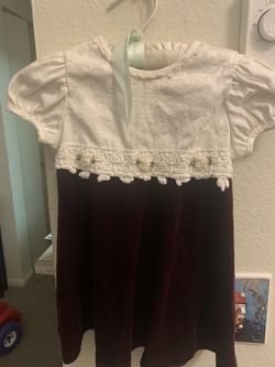 Toddler Girl Dress  Burgundy 2T