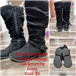 Size 4 Black Wonder Nation Tall Boots 