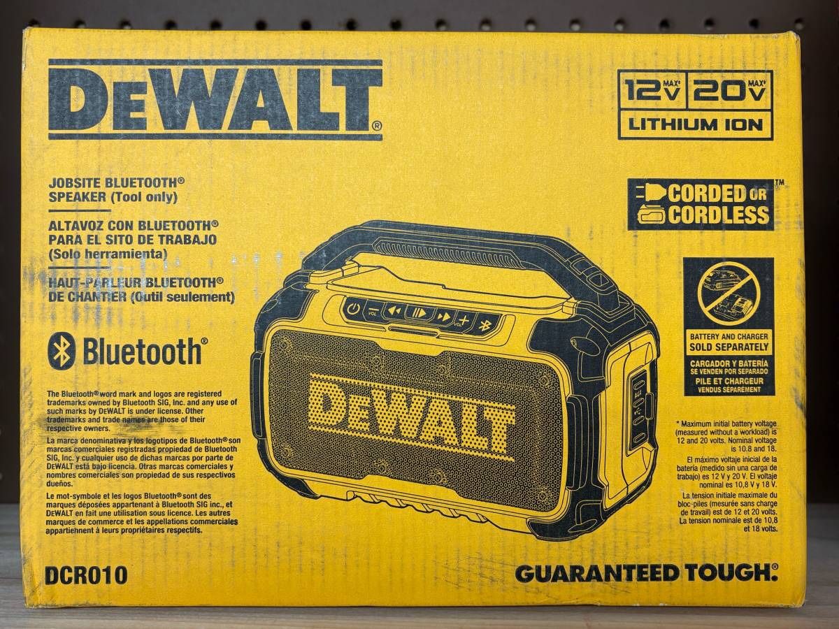 NEW! DeWalt DCR010 12V/20V Bluetooth Speaker