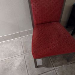 Three Matching Red Chairs