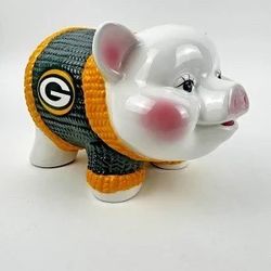 Vintage Memory Company Green Bay Packers Ceramic Piggy Bank