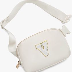 Bolsos Cruzados con Parche de Letra Inicial Bolsa de Cinturón para Niñas Adolescentes Cosas Lindas y Modernas