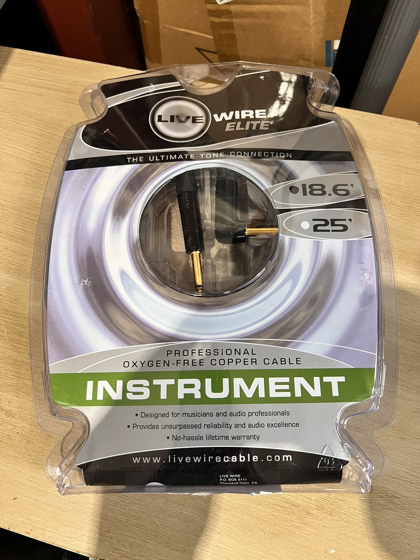 INSTRUMENT CABLE LIVE WIRE ELITE BRAND NEW 