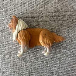 Vintage MCM Lassie Dog Toy Figure 1976 Gabriel Toys Jointed 