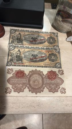 Billetes De Mexico De 1 Peso Ano 1911 Buenas Codiciones Cada Uno Cuesta $75