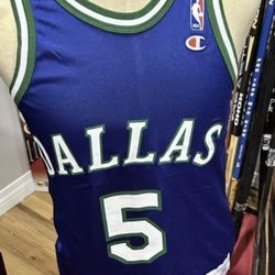 Vintage Champion NBA Dallas Mavericks Jason Kidd NBA Basketball Jersey Men 36/S