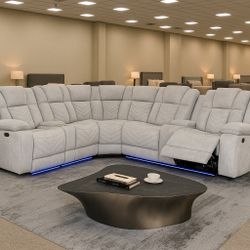 Power Reclining Sectional In Stock For Fast Delivery 