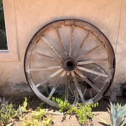 Authentic giant wooden wagon wheel