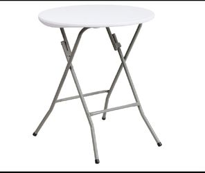 New Open Box Flash Furniture 2-Foot Round Granite White Plastic Folding Table