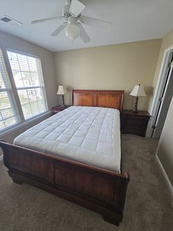 Queen Sleigh Bed with Night Stand
