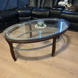 Glass Coffee Table And Side Table 