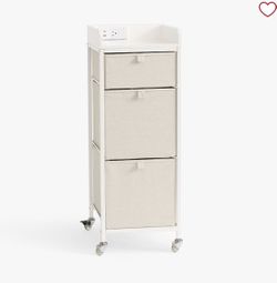 Pottery Barn Teen Tall Plug-in Rolling Cart Drawer