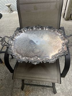 Vintage Birk silver plate serving tray