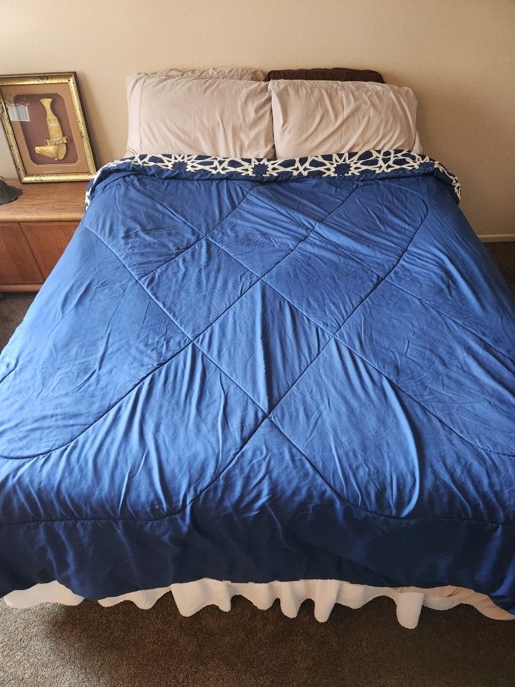 Queen Bed, Box Spring, And Frame