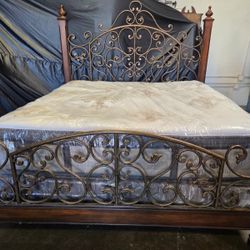 Bedroom Set  ..King Size.  Bed Frame. Box Spring, Mattress. One Night Stand. Dresser 7 Drawers. Good Condition. 