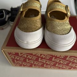 Toddler Size 6.0 Gold Mary Jane Vans Shoes 