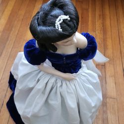 GONE WITH THE WIND Franklin Mint SCARLETT BLUE DRESS PORTRAIT Doll Pillar Stand