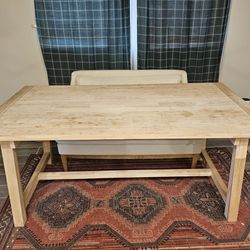 Unfinished Natural Pine Wood Table for 6 (68 in. L x 29.75 in. H)
