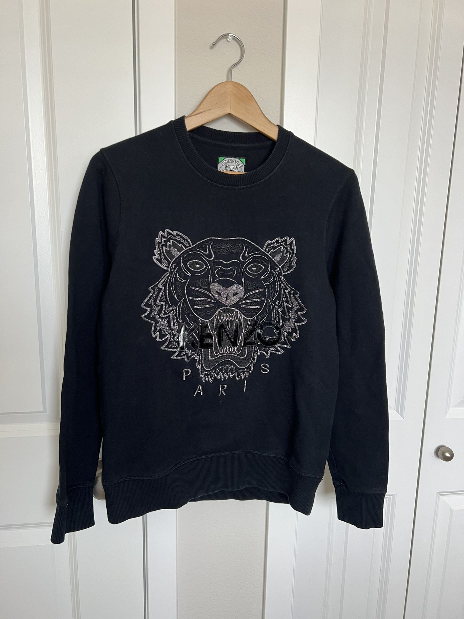 Kenzo Paris Small Tiger Jungle Sweatshirt Sweater Crewneck Jumper Big Logo Black