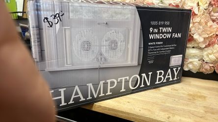 Hampton Bay 9 in. 3-Speed Digital Window Fan with Remote Control in White