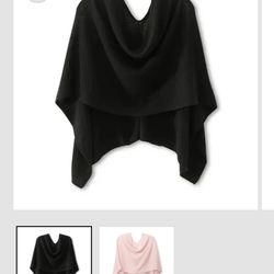 Cashmere Black Shawl/poncho 