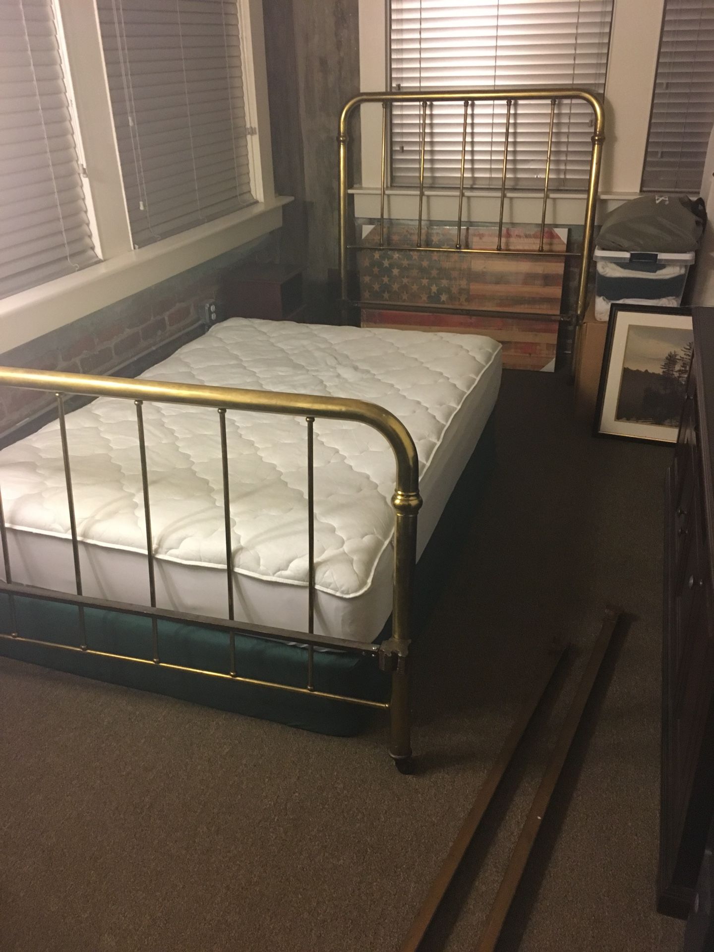 Full Size Antique Brass Bed