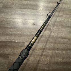Seeker Black Steel jig stick  8’ 20-40 cork tape salt water fishing rod  great condition