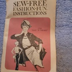 1963 barbie sew free fashion- fun instructions