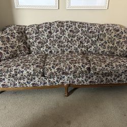 Antique Floral Cottage Couch
