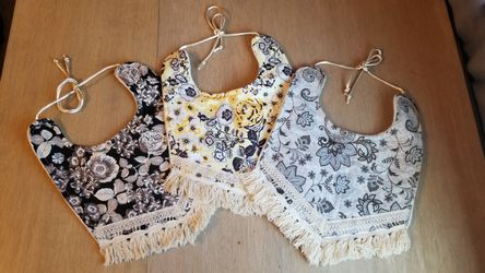 3 piece boho baby bib set
