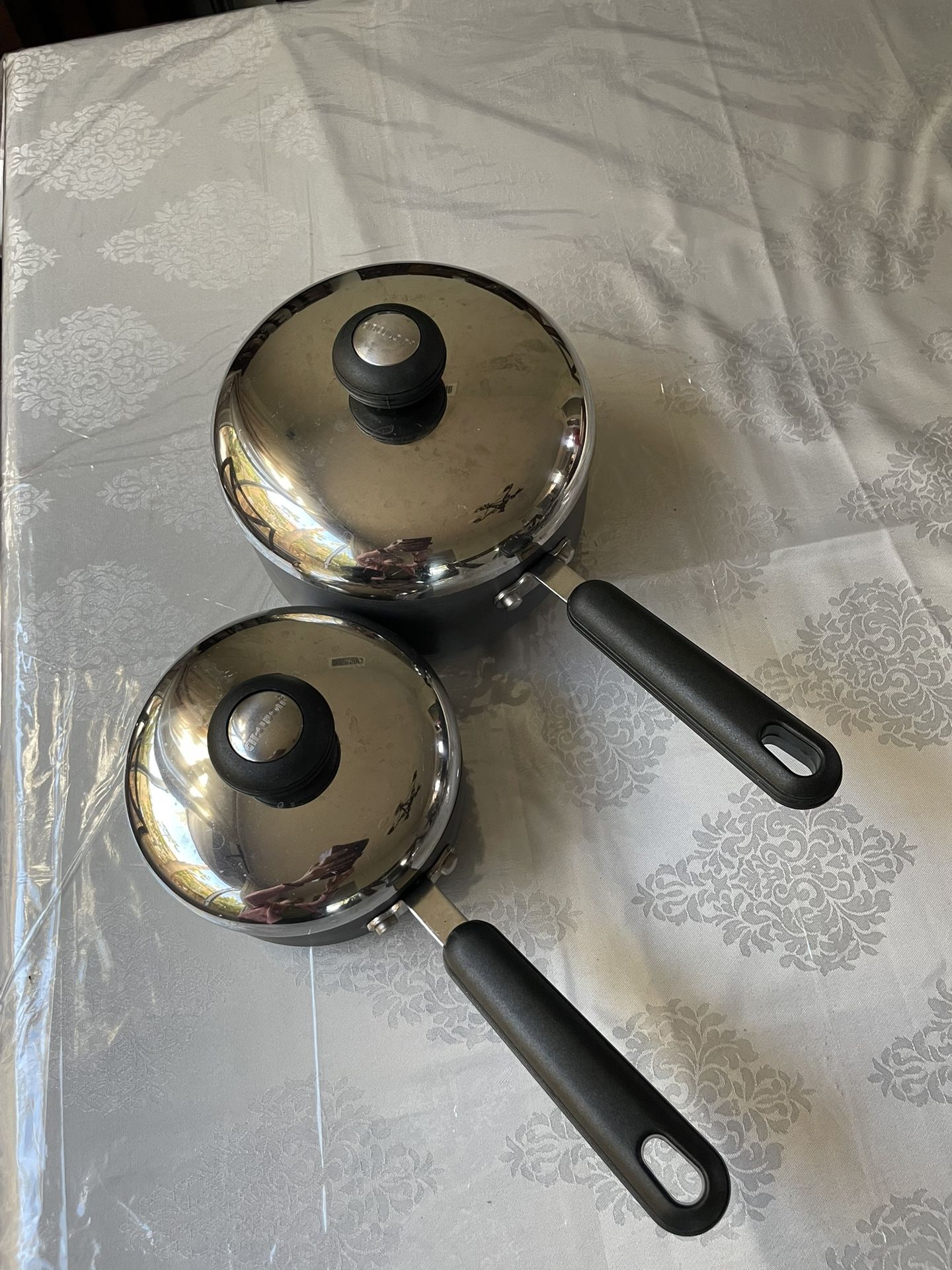 Sauce Pan Set (2 &1 Qt) with Lids Ciculon Hard Anodized